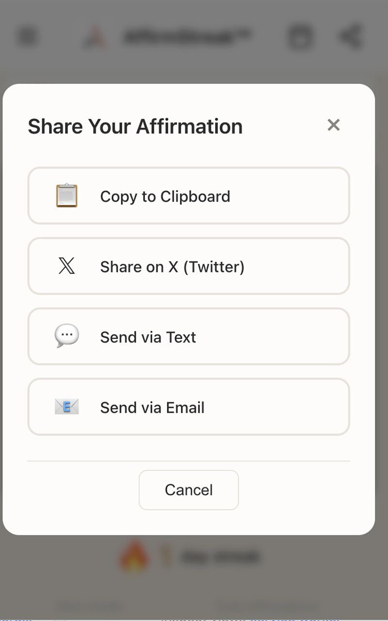 Social sharing options